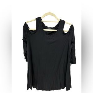 Black women’s top with shoulder cut outs - never worn